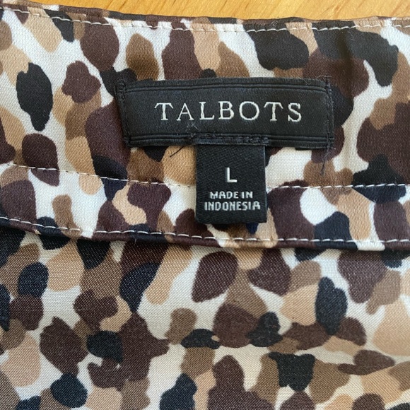 Women’s Talbots Large sleeveless browns, black, and cream top - Picture 3 of 5